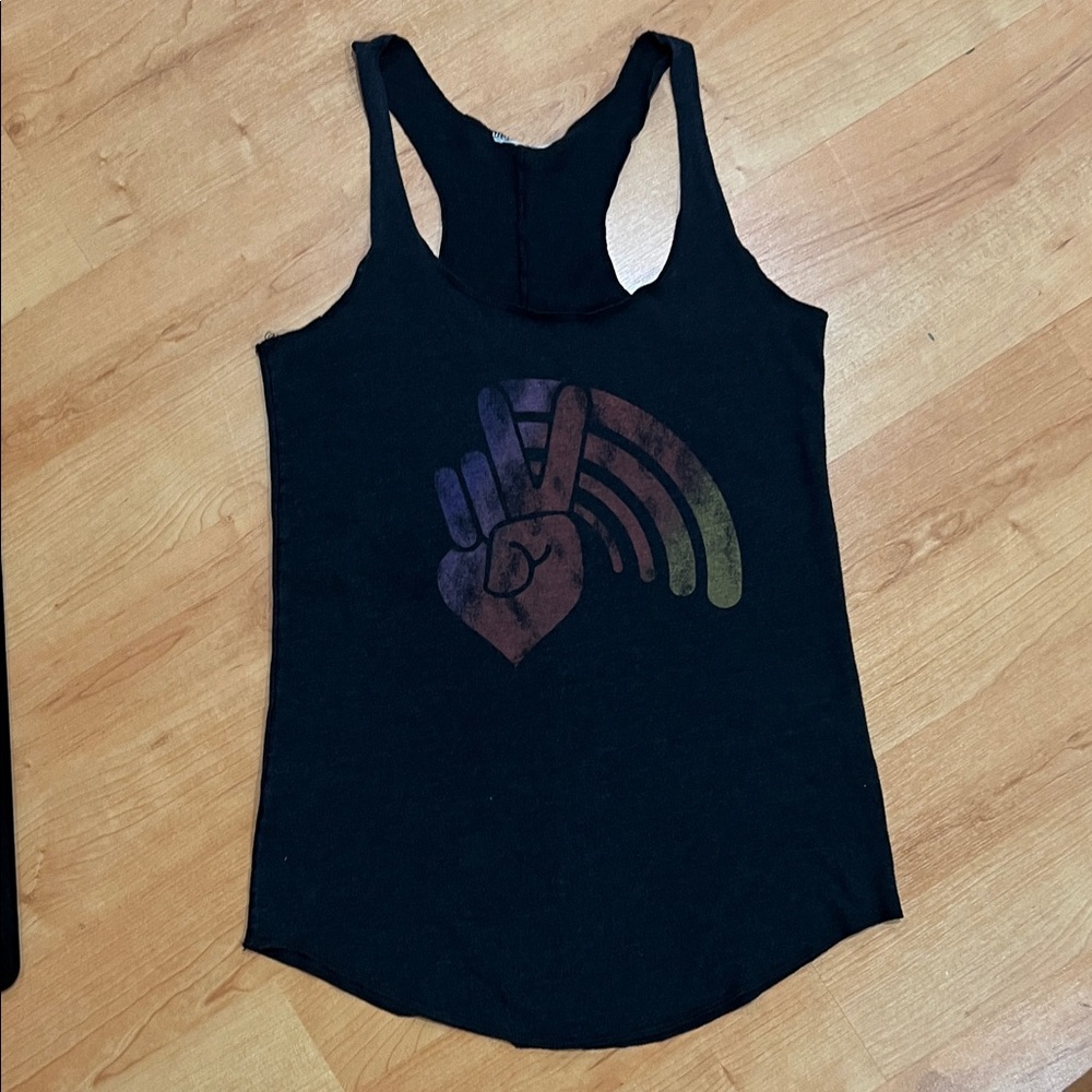 Vintage Black Cotton Grapic Tank Top. Excellent condition.